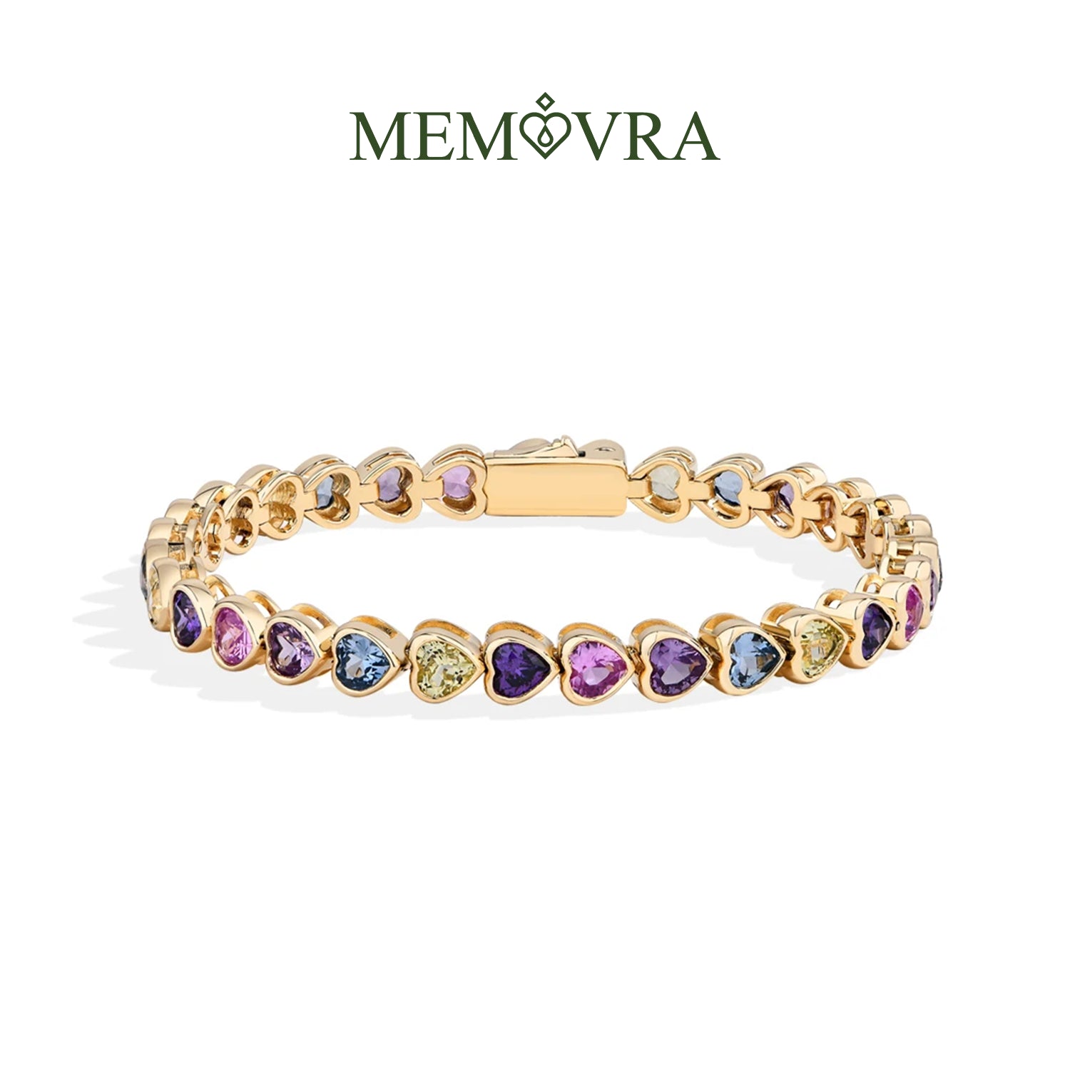 Memovra Heart Sapphire & Zircon Bracelet